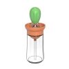 Kitchen Silicone Oil Bottle Glass Olive Oil Bottle Quantitative Extrusion Dispenser Pastry Steak Oil Brushes Baking BBQ Tool - Green