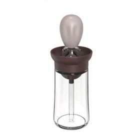 Kitchen Silicone Oil Bottle Glass Olive Oil Bottle Quantitative Extrusion Dispenser Pastry Steak Oil Brushes Baking BBQ Tool - Brown