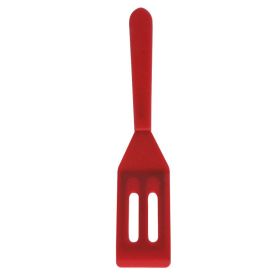 1pc Silicone Spatula; Non-stick Baking Spatula; Heat Resistant Cookie Spatula; Mini Slotted Serve Turner For Flip Egg; Kitchen Tools - Red