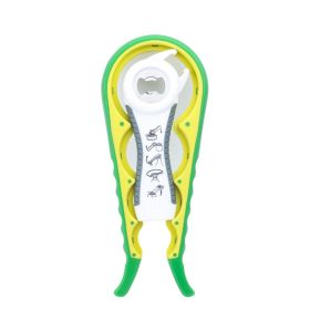 1pc Lid Opener Tool; Jar Opener For Weak Hands; Multi Function Can Opener For Seniors; Rubber Grip Bottle Opener - White Gray +green