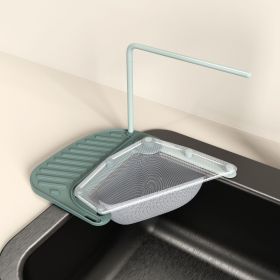 2pcs Kitchen Sink Drain Rack With Filter Multi-Functional Triangular Sink Rack Disposable Kitchen Waste Filter - Green