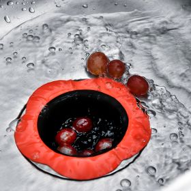2pcs Flower Shaped Sink Strainer; Shower Sink Drains Cover; Kitchen Sink Colander; Sewer Hair Filter; Kitchen Accessories - Blue+Red