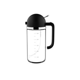 1pc 2-in-1 Oil Bottle Spray And Automatically Open Pour Olive Oil Gravy Boats Grill Sprayer Leak-proof Nozzle BBQ Kitchen Accessories - black