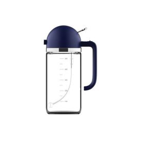 1pc 2-in-1 Oil Bottle Spray And Automatically Open Pour Olive Oil Gravy Boats Grill Sprayer Leak-proof Nozzle BBQ Kitchen Accessories - Blue