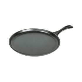 Cast Iron 10.5" Seasoned Round Griddle - Black