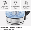 Fast Boiling 1.8L Electric Glass Kettle, Removable Tea Infuser, LED Lights, Stainless Steel - Stainless Steel