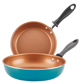 2pc Copper Ceramic Reliance Pro Skillets Aqua - blue.