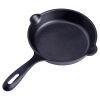 6.5"& 10" Preseasoned Cast Iron Skillet Set - black.