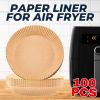 Air Fryer Liners , 100 Pcs Disposable Paper Liner For Roasting Microwave - Brown