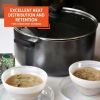 4.8 Quart Nonstick Charcoal Exterior Caldero or Dutch Oven with Glass Lid for Cooking or Serving - Black