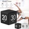 Digital Display Alarm Clock Time Management PP Cube Shape Countdown Homework Study Timer Kitchen Timers for Daily Life - China - Black