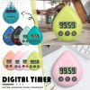 LED Counter Display Alarm Clock Manual Electronic Countdown Sports Sucker Digital Timer Kitchen Cooking Shower Study Stopwatch - F
