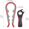 1pc Lid Opener Tool; Jar Opener For Weak Hands; Multi Function Can Opener For Seniors; Rubber Grip Bottle Opener - White Gray +green