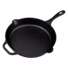 6.5"& 10" Preseasoned Cast Iron Skillet Set - black.