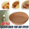 Air Fryer Liners , 100 Pcs Disposable Paper Liner For Roasting Microwave - Brown