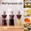 Kitchen Silicone Oil Bottle Glass Olive Oil Bottle Quantitative Extrusion Dispenser Pastry Steak Oil Brushes Baking BBQ Tool - Red