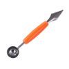 Double Head Stainless Steel Fruit Digging Spoon; Corrugated Carving Knife Watermelon Fruit Platter Tool; Spoon Digger - Yellow