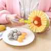Double Head Stainless Steel Fruit Digging Spoon; Corrugated Carving Knife Watermelon Fruit Platter Tool; Spoon Digger - Red