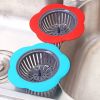 2pcs Flower Shaped Sink Strainer; Shower Sink Drains Cover; Kitchen Sink Colander; Sewer Hair Filter; Kitchen Accessories - Blue+Red