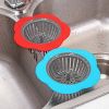 2pcs Flower Shaped Sink Strainer; Shower Sink Drains Cover; Kitchen Sink Colander; Sewer Hair Filter; Kitchen Accessories - Blue+Red
