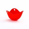 1pc Silicone Egg Cooker; Kitchen Cooking Tool 2.55x3.54inch - Orange