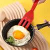 1pc Silicone Spatula; Non-stick Baking Spatula; Heat Resistant Cookie Spatula; Mini Slotted Serve Turner For Flip Egg; Kitchen Tools - Black