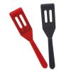 1pc Silicone Spatula; Non-stick Baking Spatula; Heat Resistant Cookie Spatula; Mini Slotted Serve Turner For Flip Egg; Kitchen Tools - Black