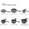 Primaware Non-stick Cookware Set, 10 Piece - black