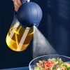 1pc 2-in-1 Oil Bottle Spray And Automatically Open Pour Olive Oil Gravy Boats Grill Sprayer Leak-proof Nozzle BBQ Kitchen Accessories - White