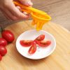 1pc Tomato Slicer Cutter Grape Tools Cherry Kitchen Pizza Fruit Splitter; Small Tomatoes Accessories Manual Cut Gadget - Yellow