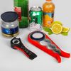 1pc Lid Opener Tool; Jar Opener For Weak Hands; Multi Function Can Opener For Seniors; Rubber Grip Bottle Opener - Black Red