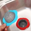 2pcs Flower Shaped Sink Strainer; Shower Sink Drains Cover; Kitchen Sink Colander; Sewer Hair Filter; Kitchen Accessories - Blue+Red