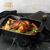 13" Stoneware Covered Baking Dish, Onyx - Black