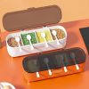 1pc; Four-grids Seasoning Box; Household Light Seasoning Jar; Seasoning Jar; Flavors Jar; Seasoning Container; Spice Storage Box For Kitchen - Orange