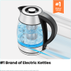 Fast Boiling 1.8L Electric Glass Kettle, Removable Tea Infuser, LED Lights, Stainless Steel - Stainless Steel