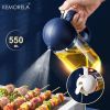 1pc 2-in-1 Oil Bottle Spray And Automatically Open Pour Olive Oil Gravy Boats Grill Sprayer Leak-proof Nozzle BBQ Kitchen Accessories - White