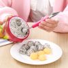 Double Head Stainless Steel Fruit Digging Spoon; Corrugated Carving Knife Watermelon Fruit Platter Tool; Spoon Digger - Yellow