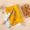 1pc Bear Cartoon Kneading Pad Rolling Pin; Baking Set - Orange (1 Set)