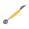 Double Head Stainless Steel Fruit Digging Spoon; Corrugated Carving Knife Watermelon Fruit Platter Tool; Spoon Digger - Orange