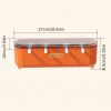1pc; Four-grids Seasoning Box; Household Light Seasoning Jar; Seasoning Jar; Flavors Jar; Seasoning Container; Spice Storage Box For Kitchen - Orange